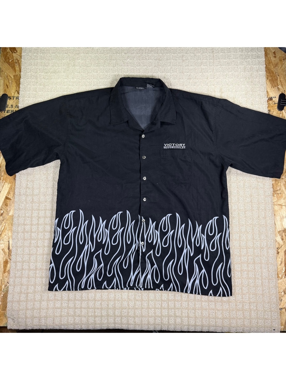 Victory Motorcycles black flame hem short sleeve shirt XXXL